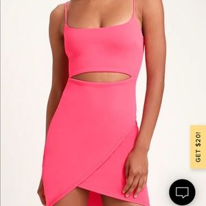 Lulus cut out the town hot pink bodycon dress